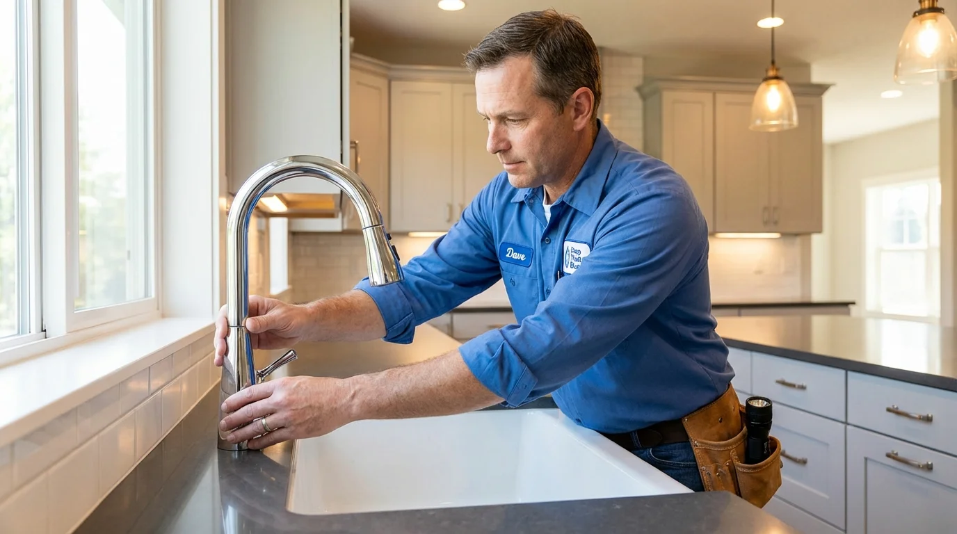 Kitchen faucet installation by Johns Plumbing LLC in Thomson