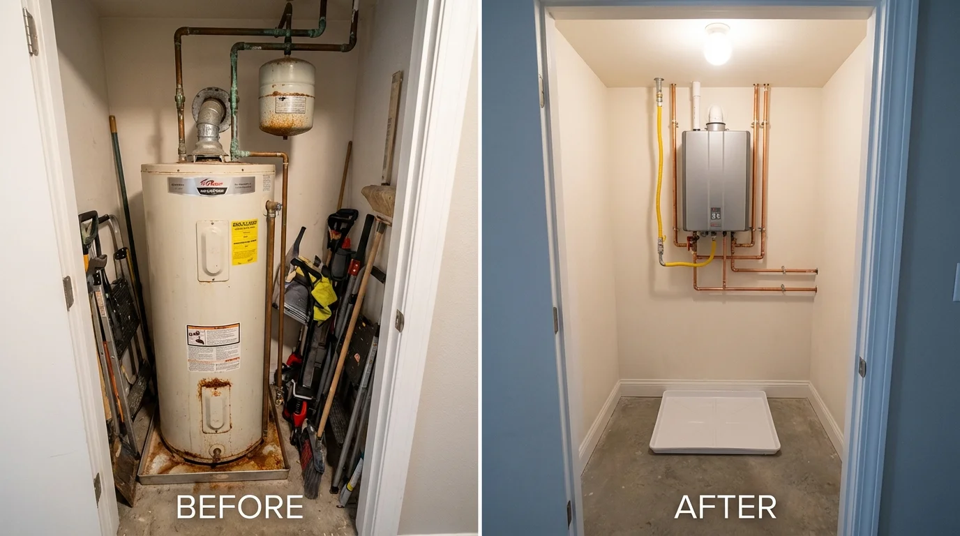 Tank water heater versus wall-mounted tankless unit comparison for Thomson, GA homeowners