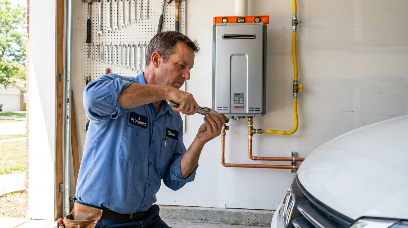 Tankless water heater installation by a Johns Plumbing LLC plumber in Thomson